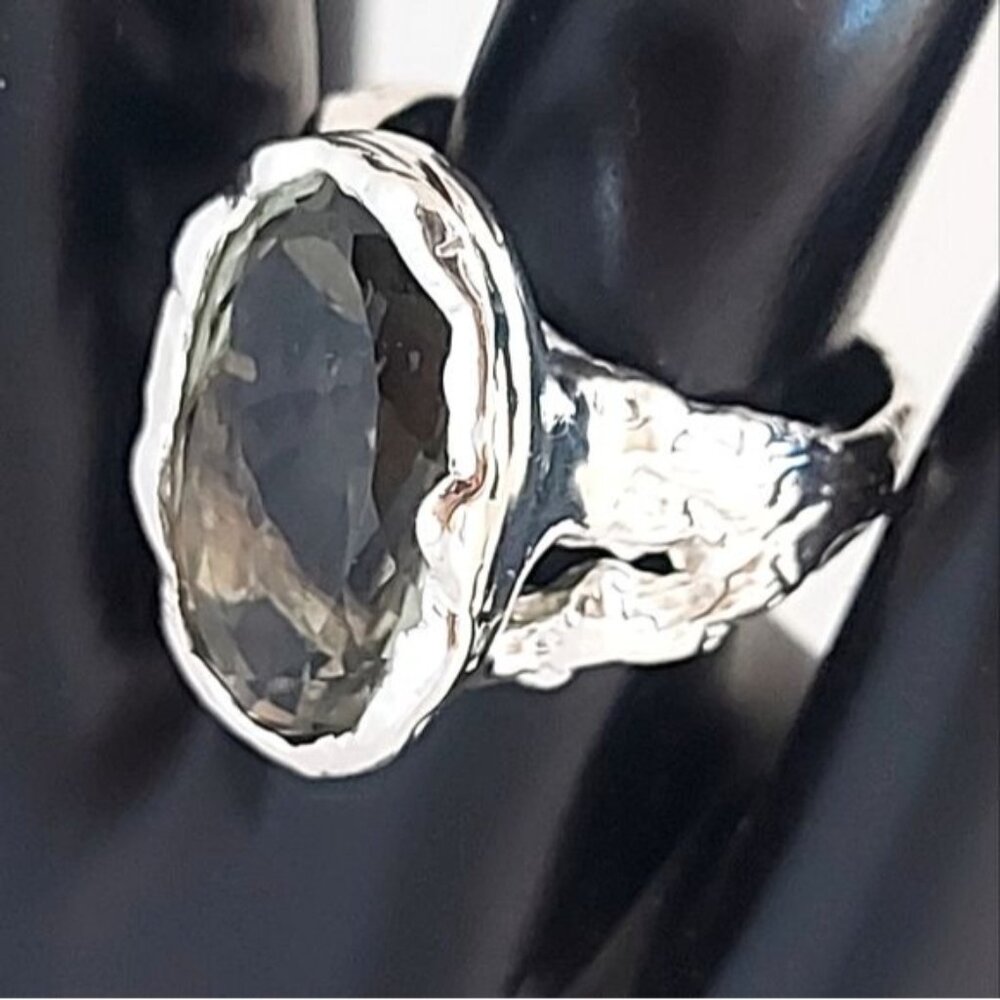 16 ct Natural Green Amethyst 925 Sterling Silver Size 7 - Picture 6 of 10